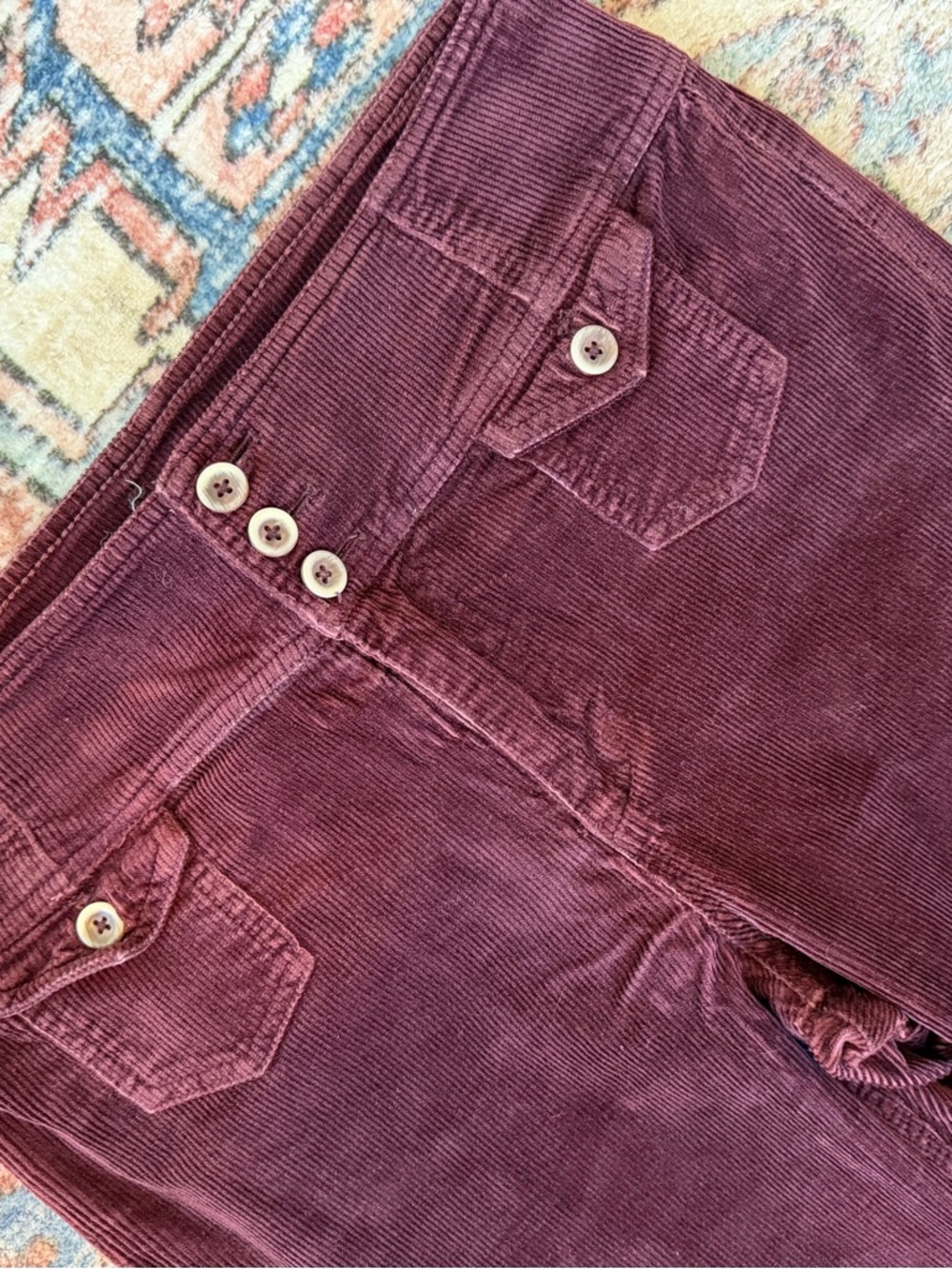 Anthropologie Pilcro Corduroy Flare Pants — Deep Wine - Picture 2 of 6